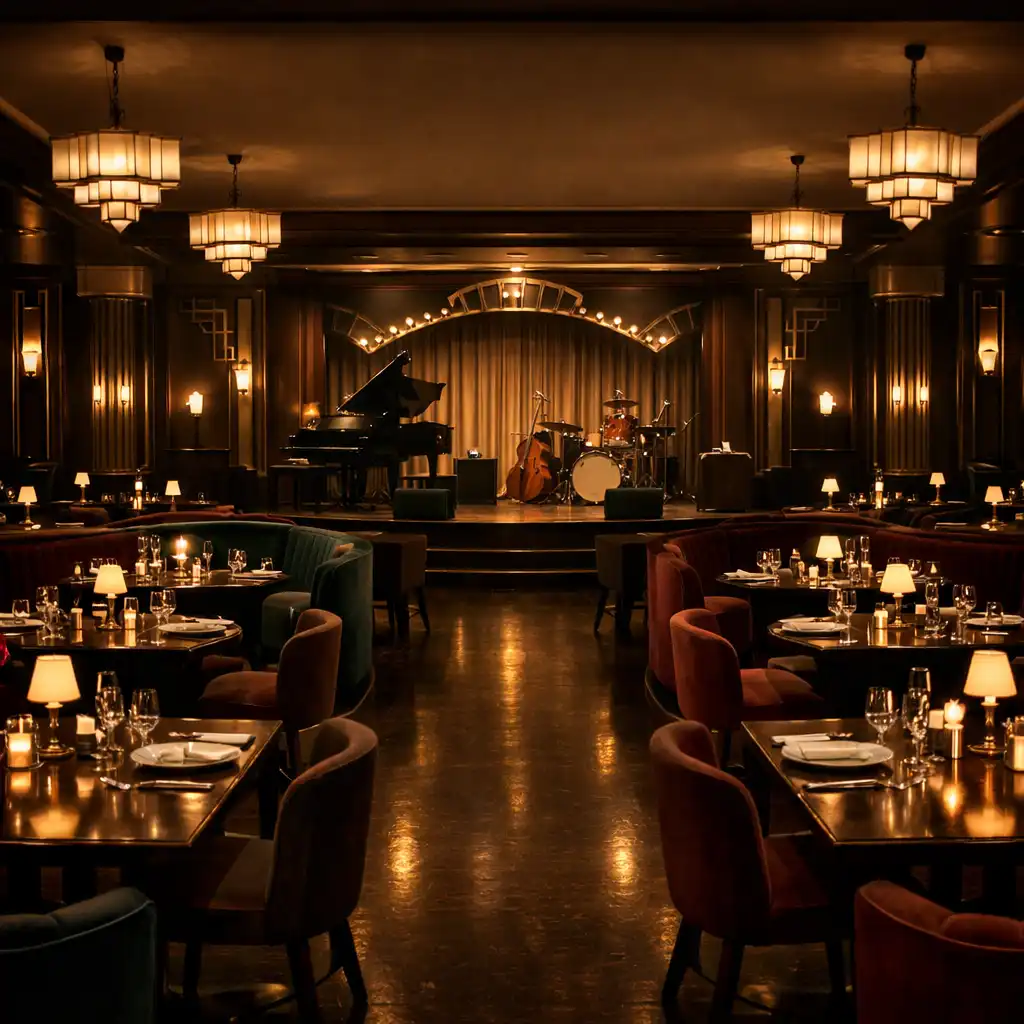 Wnętrze art deco restauracji
