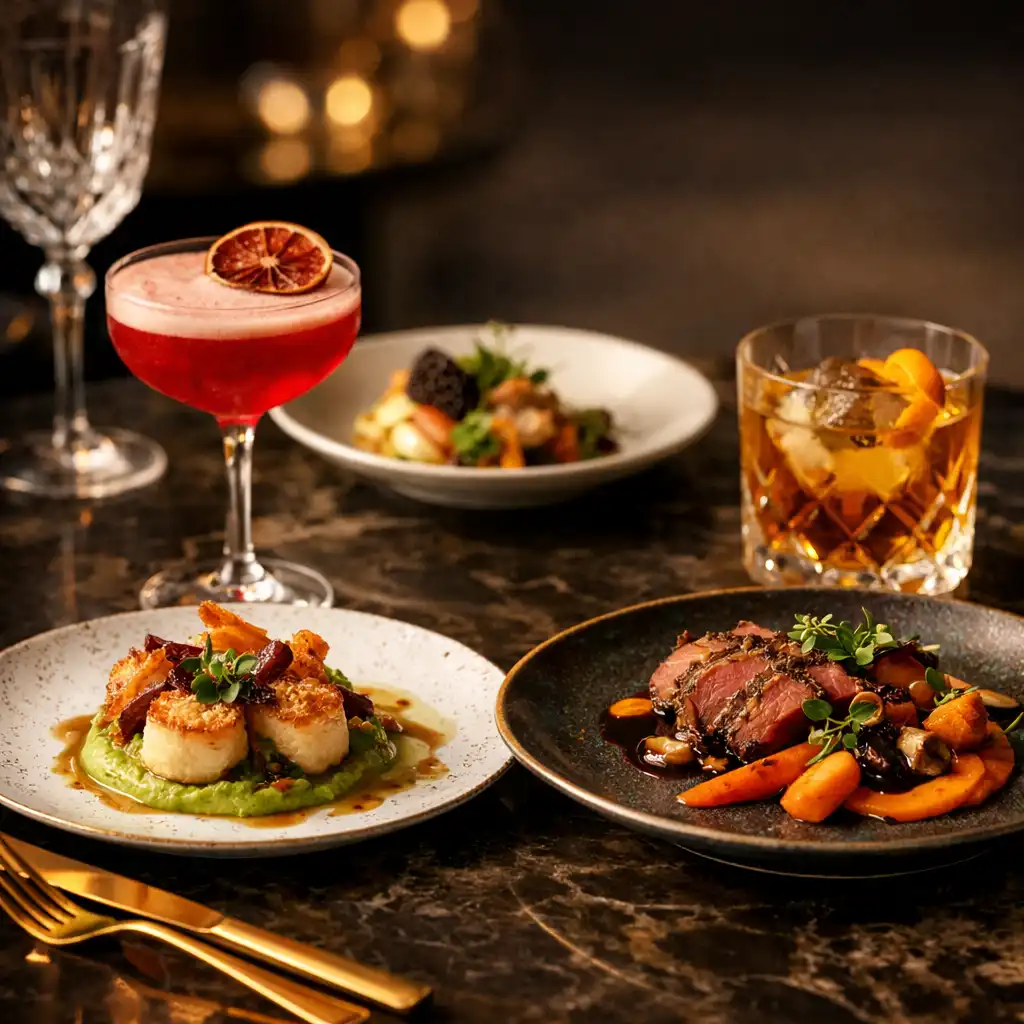 Dania fine dining i koktajle